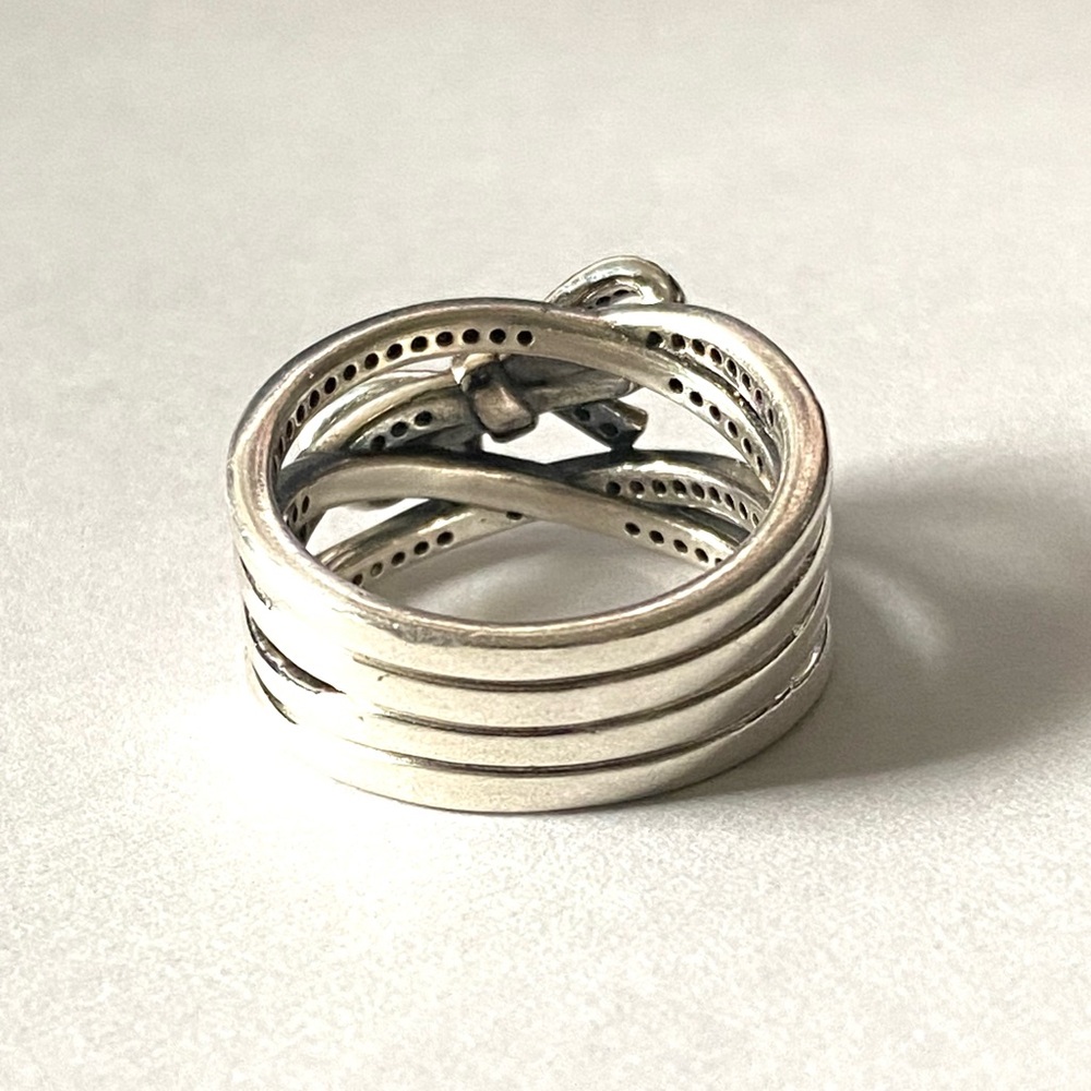 Pandora Sterling Silver 925 Delicate Sentimental Ring Bow Size 7 - Picture 4 of 6